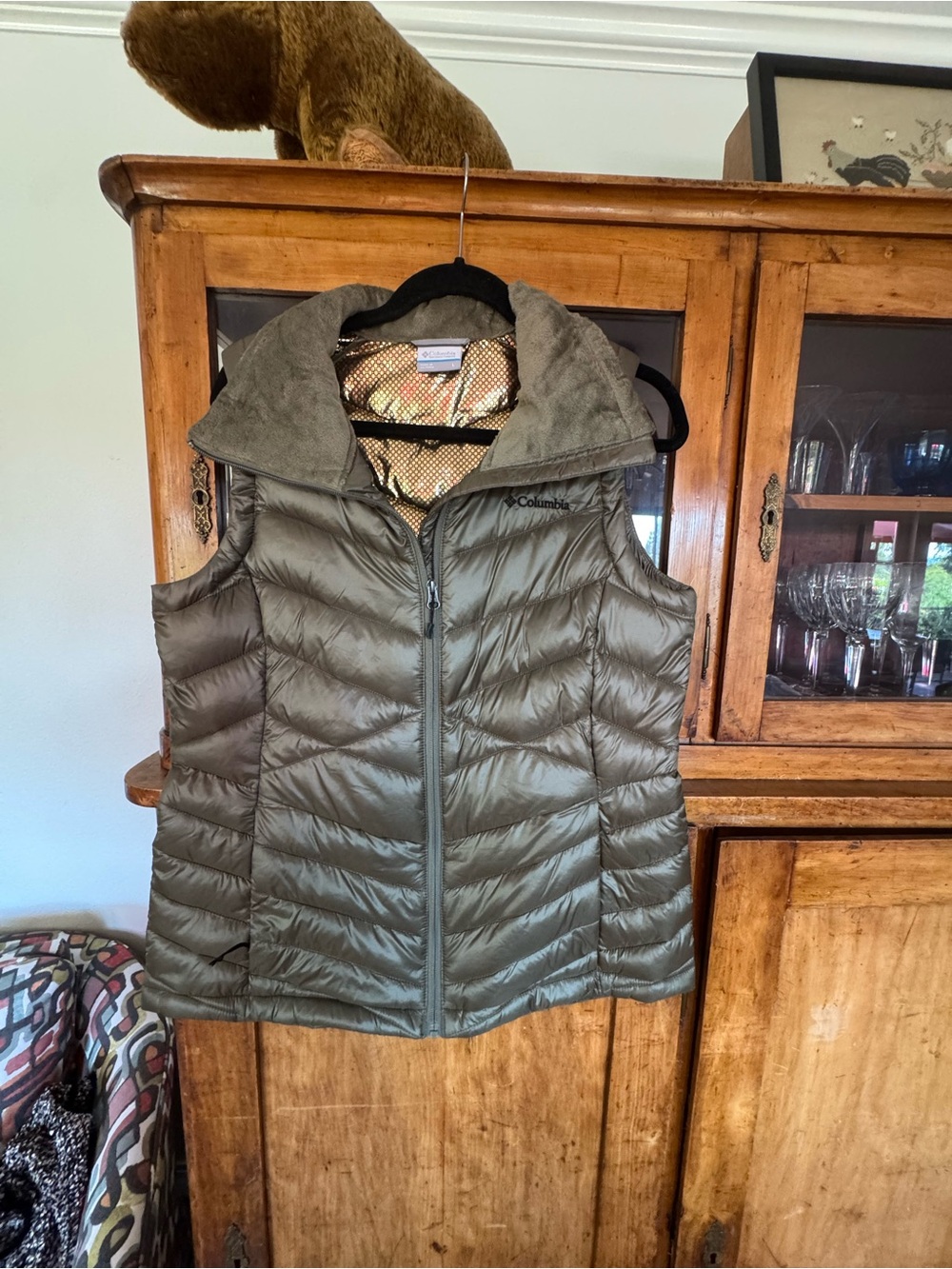 Columbia Women's Olive Quilted Packable Puffer Vest size Large